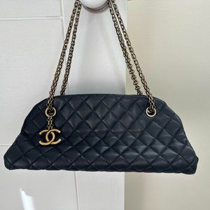 Authentic Chanel Black Mademoiselle Bowling Bag